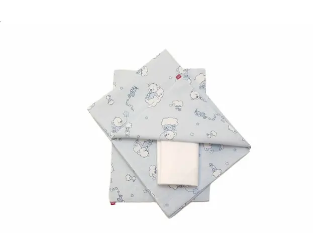 Lenjerie de pat pentru copii 3 piese Ursuletul Martinica albastru 60x120 cm 75x100 cm