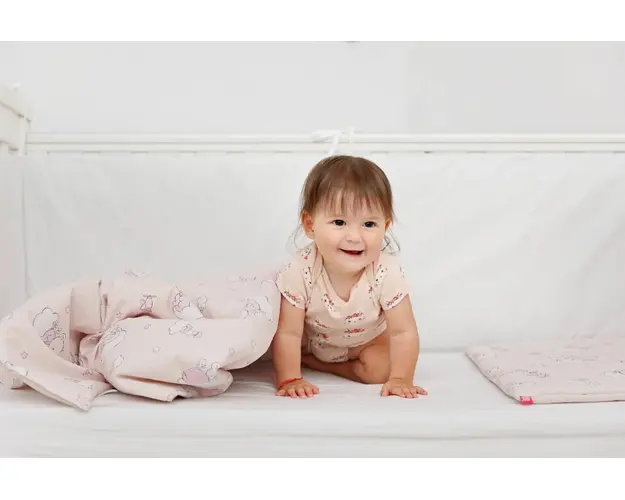 Lenjerie de pat pentru copii 3 piese Ursuletul Martinica roz 70x120 cm 75x100 cm