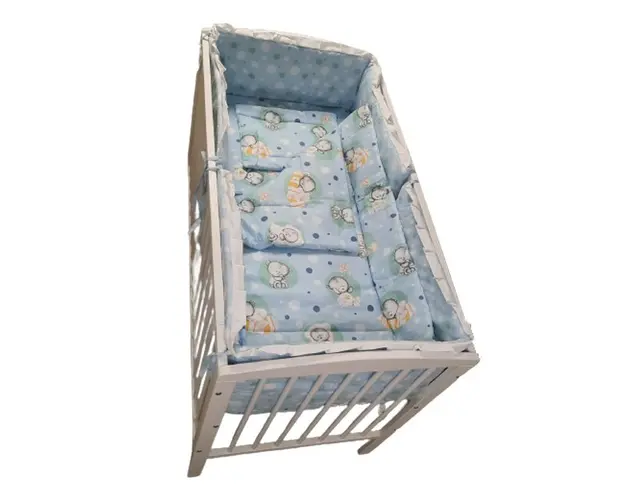 Lenjerie Baby Teddy albastru 4+1 piese 120x60 cm