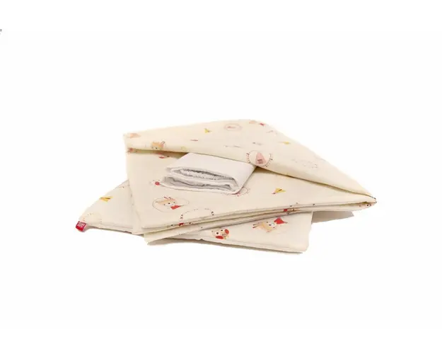 Lenjerie pat copii 4 piese Mici Indieni KidsDecor din bumbac 60x120 cm 110x125 cm