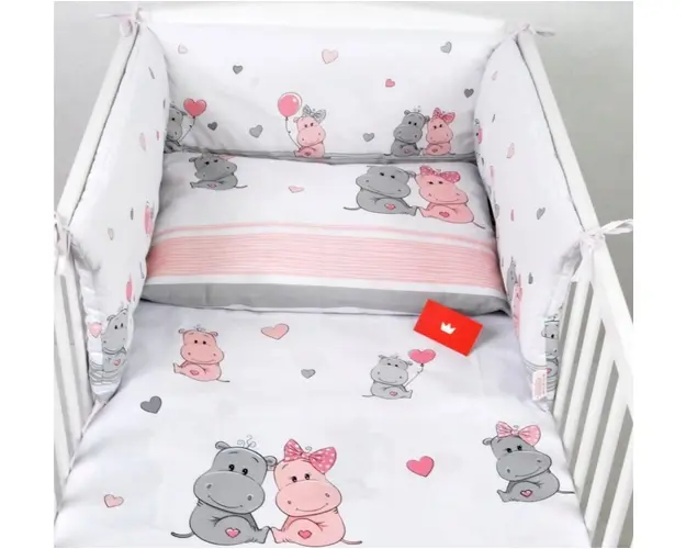 Lenjerie patut cu 3 piese hipo roz