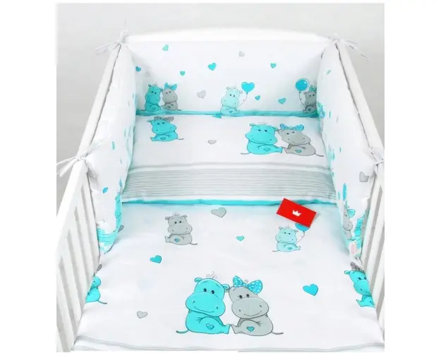 Lenjerie patut cu 3 piese hipo turcoaz