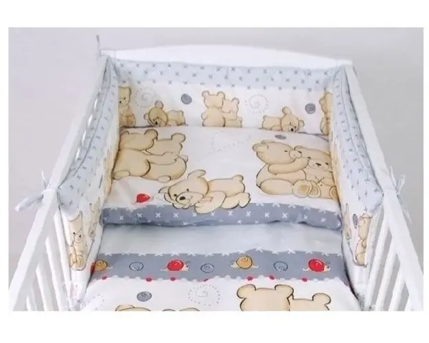 Lenjerie patut cu 3 piese ursi gri