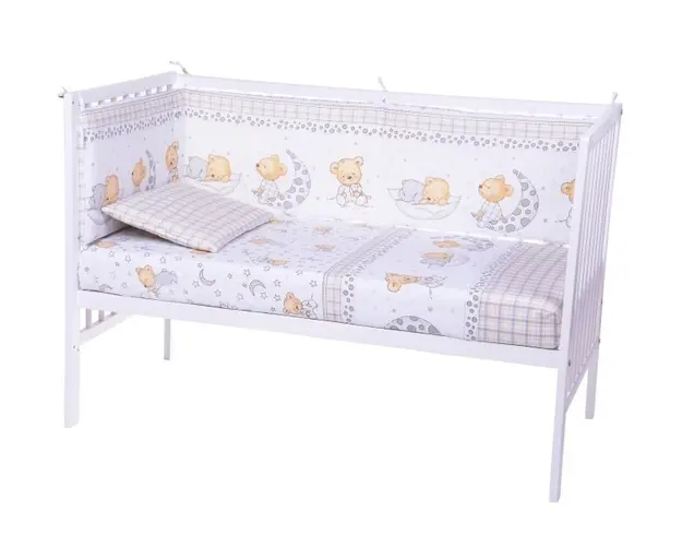 Lenjerie patut cu 4 piese 120x60 cm Ursuleti 016