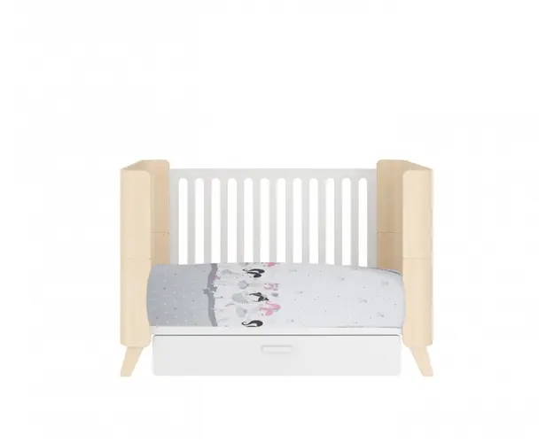 Lenjerie patut cu 5 piese 120x60 cm Balerina fond alb