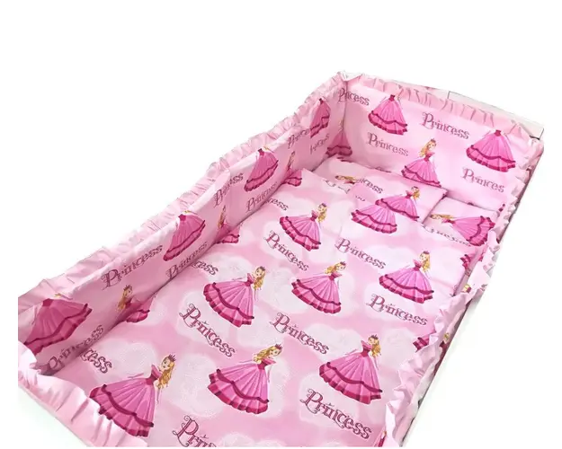 Lenjerie patut cu 5 piese Croitoria Noastra Printese la bal 120x60 cm