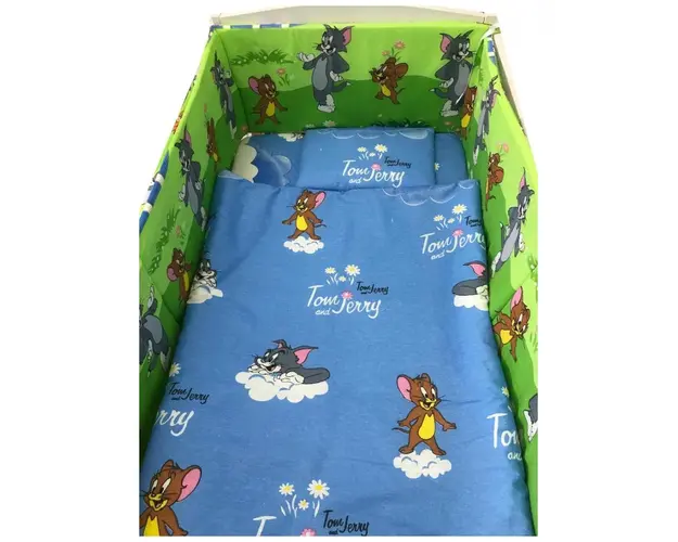Lenjerie patut cu 5 piese Croitoria Noastra Tomjerry 140x70 cm