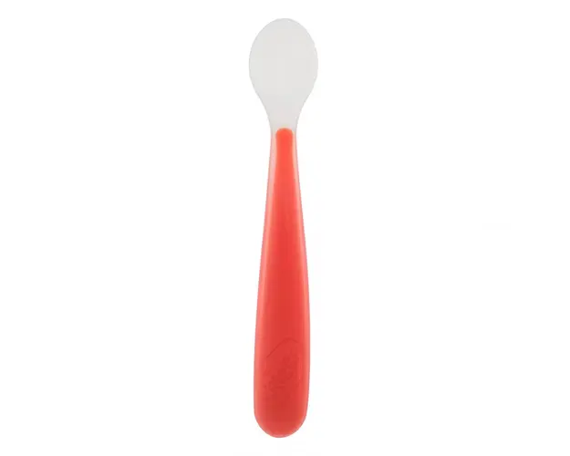 Lingurita silicon Chicco 6luni+ rosie