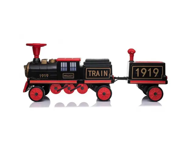 Trenulet electric pentru copii copii locomotiva + vagon Rosu