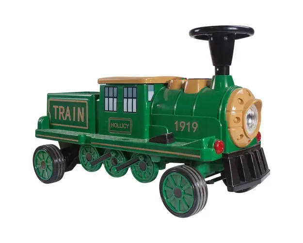 Locomotiva de tren electric pentru copii verde