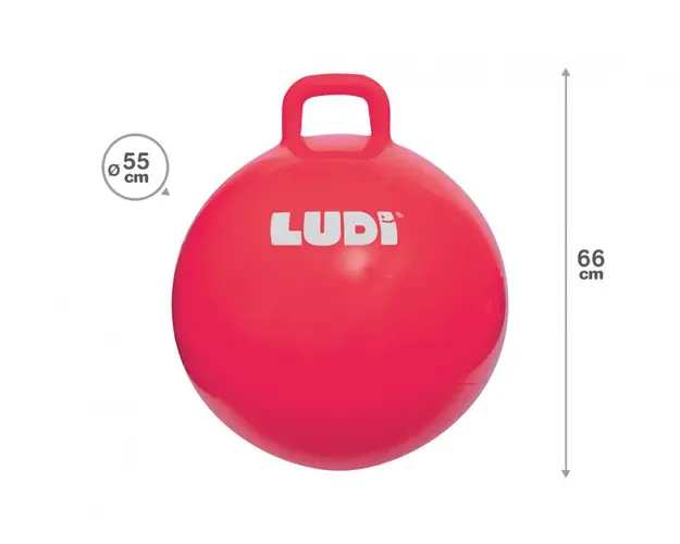 Jucarie gonflabila Ludi pentru copii Minge saltareata Red 55 cm