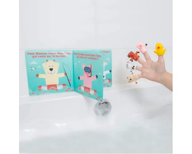 Set de baie carte si marionete pentru degete Ludi