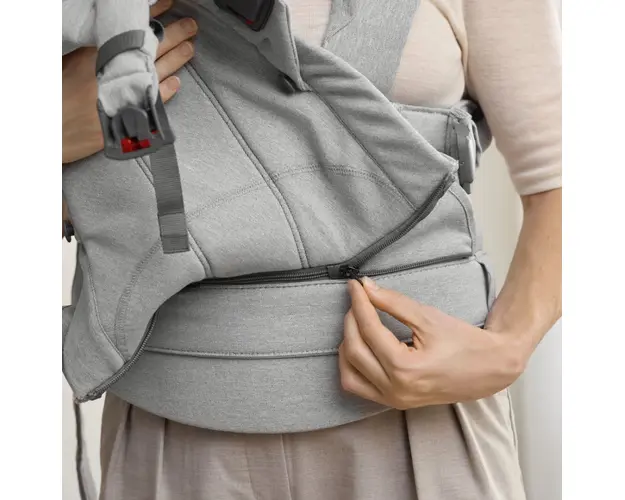 Marsupiu anatomic BabyBjorn cu multiple pozitii de purtare Harmony Light Gray