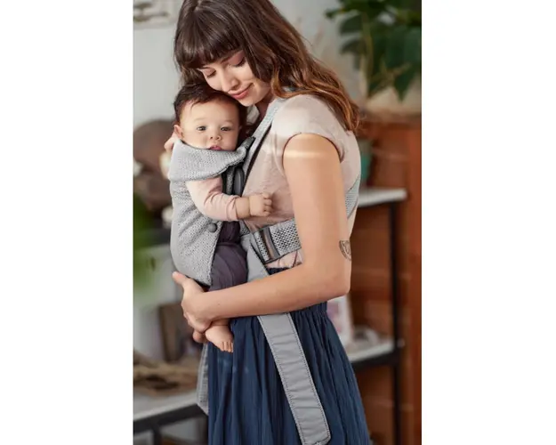 Marsupiu Mini Babybjorn cu multiple pozitii de purtare Grey 3D Mesh