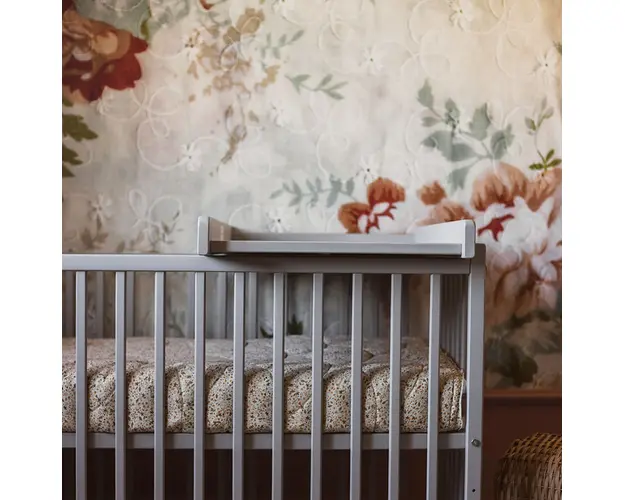 Masa de infasat din lemn atasabila la patut bebe Gri 86 x 51 x 7 cm