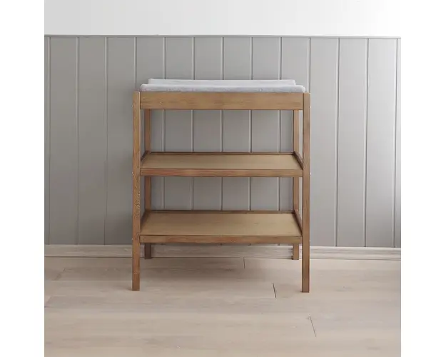 Masa infasat pentru bebelusi lemn masiv Vintage 76 x 44 x 86 cm cu 2 rafturi de depozitare inalte