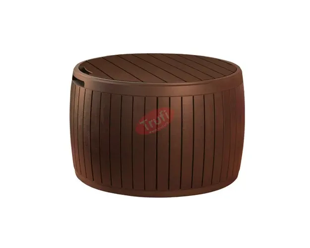Masuta rotunda pentru depozitare Keter Circa Wood maro