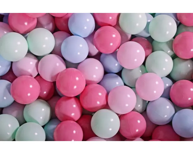 Set bile din plastic MeowBaby 200 buc 7 cm Roz Pastel Roz Deschis Mint Baby Blue