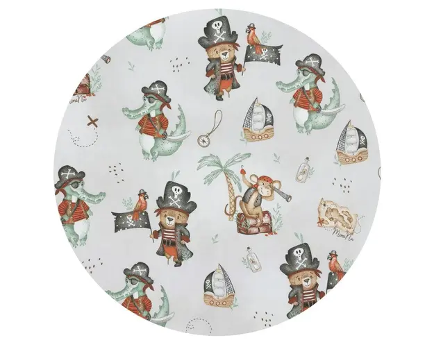 Perna bebelusi MimiNu profilata cu doua fete 23x26 cm Design Velvet Pirates Natural