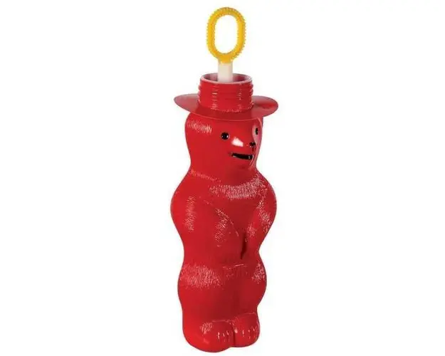 Mini ursulet baloane de sapun Pustefix bubble toys rosu