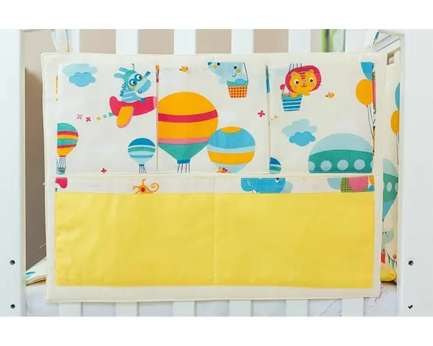 Organizator patut Balonase cu galben KidsDecor din bumbac 35x50 cm
