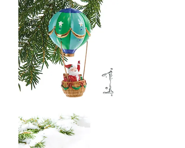 Ornament pentru brad Mos Craciun in balon 17 cm