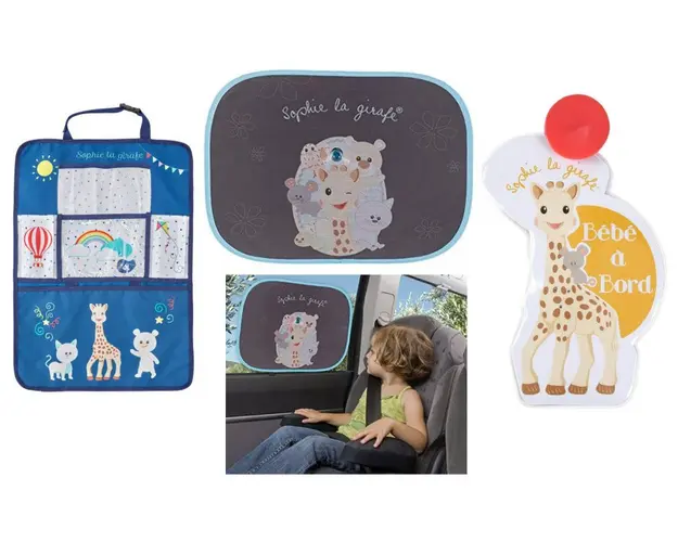 Pachet auto cu 3 accesorii Girafa Sophie