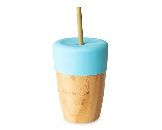 Pahar din bambus mare 240 ml albastru eco rascals