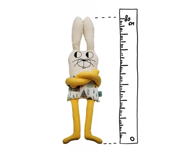 Papusa perna hand made pentru copii Iepurasul Pat 80 cm