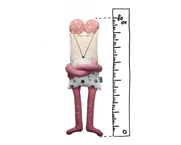 Papusa perna hand made pentru copii Soricelul Tik 80 cm