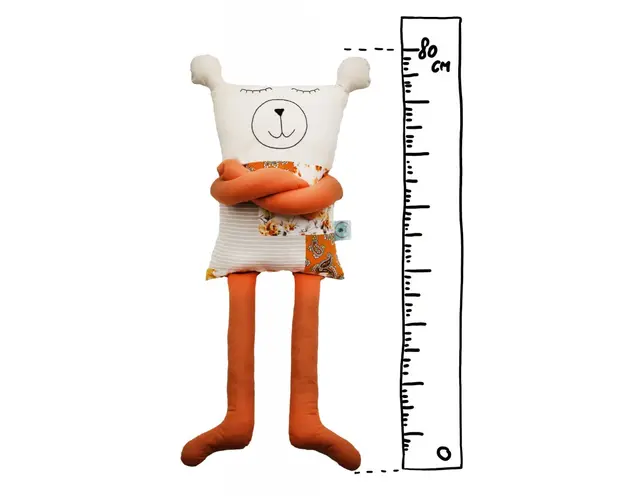 Papusa perna hand made pentru copii Ursuletul Nora 80 cm