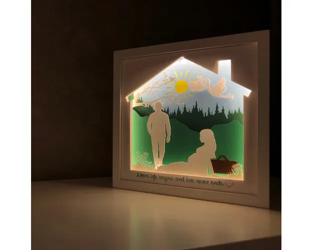 Tablou luminos Parinti si copii 020