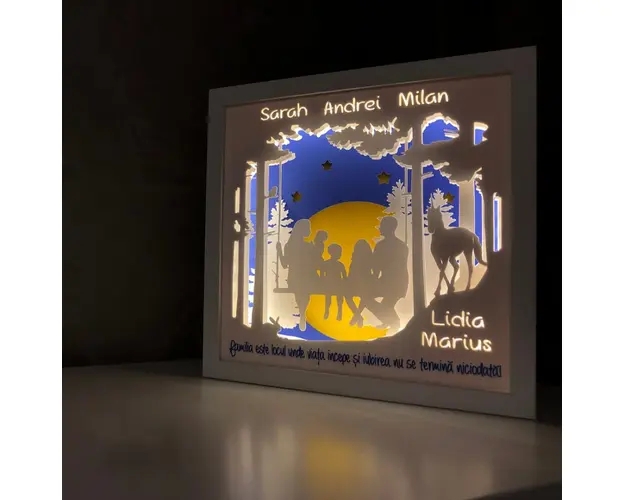 Tablou luminos Parinti si copii 058