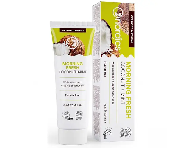 Pasta de dinti anticarie cu cocos si menta bio 75 ml Nordics