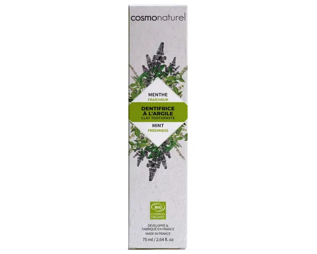 Pasta de dinti bio pentru prospetime cu menta si argila 75 ml