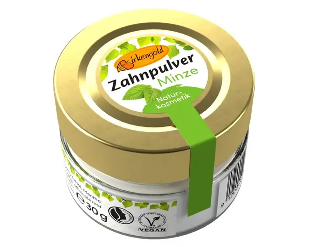 Pasta de dinti pudra cu menta fara fluor Birkengold 30g