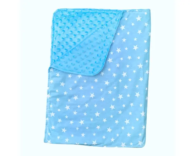 Paturica bebe dubla bumbac mincky pufos 75x95 cm Stelute pe Bleo