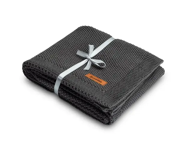 Paturica de bumbac tricotata Sensillo 100x80 cm grafit