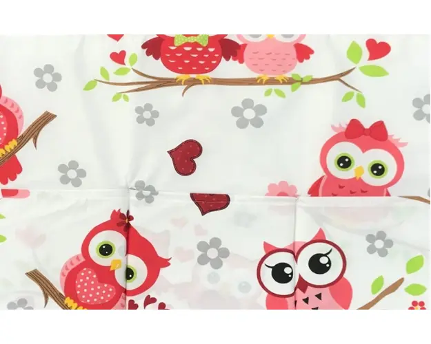Paturica dubla de vara bebelusi DeLuxe 98x78 cm Bufnite rosii