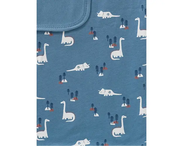 Paturica din bumbac organic 80x100 cm cu model Dino