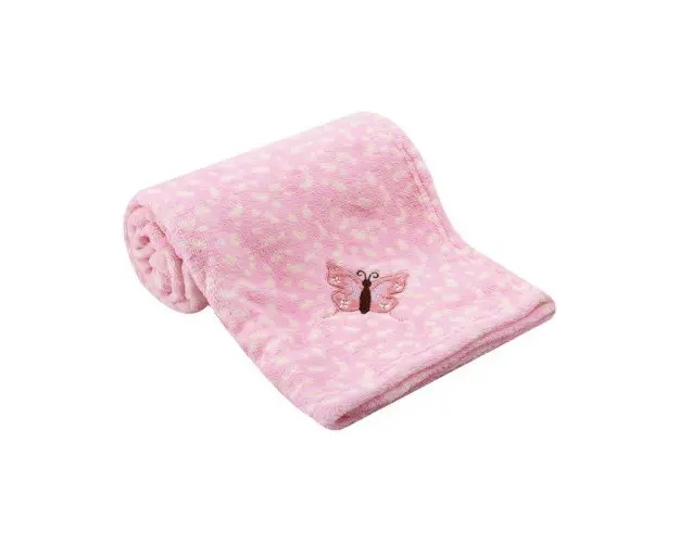 Paturica din fleece Mothers Choice pentru bebelusi fluturas roz