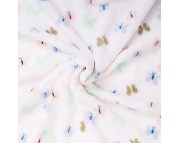 Paturica din fleece pentru bebelusi model fluturasi