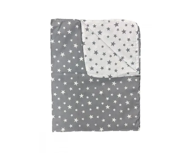 Paturica din panza de bumbac Junior 118x148 cm stelute gri