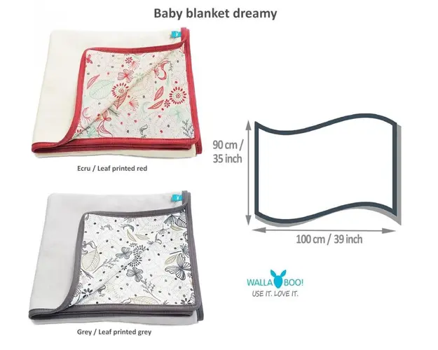 Paturica Dreamy din bumbac 100 x 90 cm ecru-red Wallaboo