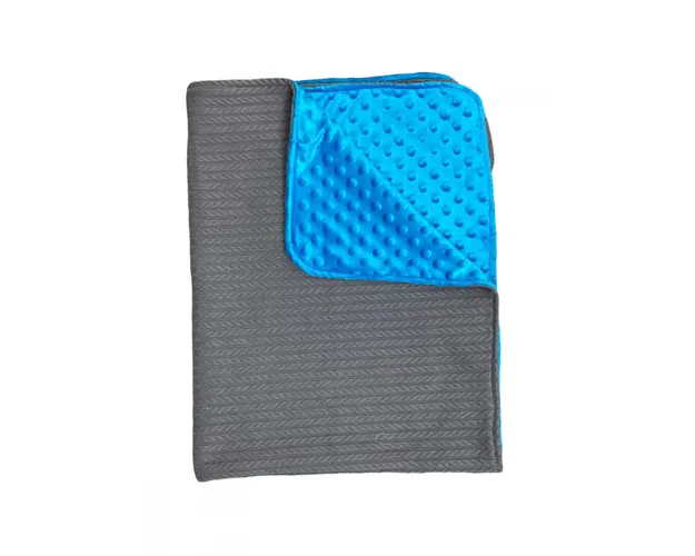 Paturica dubla bumbac tricotat mincky albastru 95x70 cm