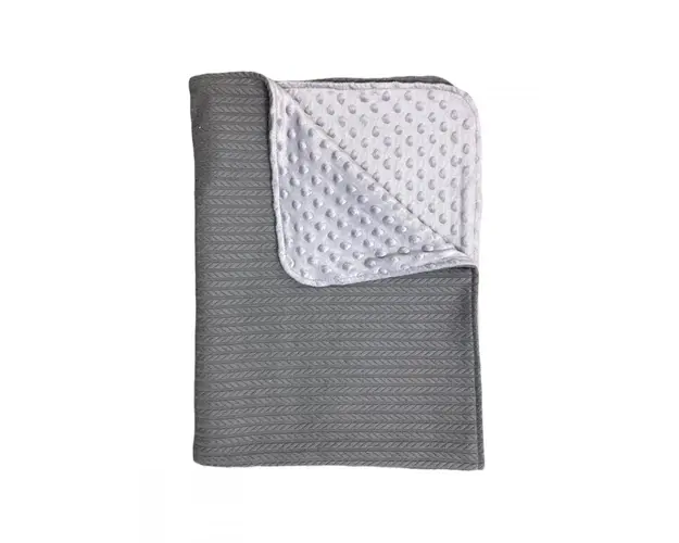 Paturica dubla bumbac tricotat mincky gri 95x70 cm