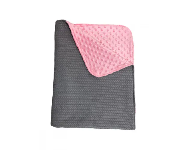 Paturica dubla bumbac tricotat mincky roz 95x70 cm