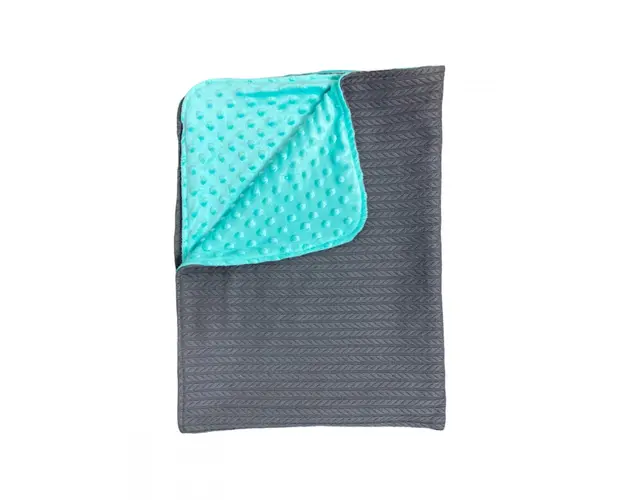 Paturica dubla bumbac tricotat mincky verde menta 95x70 cm