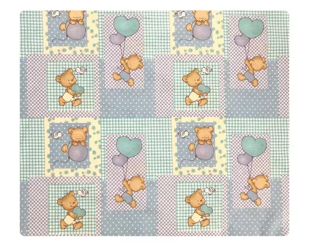 Paturica dubla de vara Junior DeLuxe 100x135 cm ursuleti pe albastru