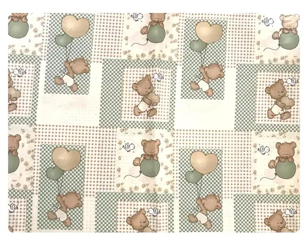Paturica dubla de vara Junior DeLuxe 100x135 cm ursuleti pe bej